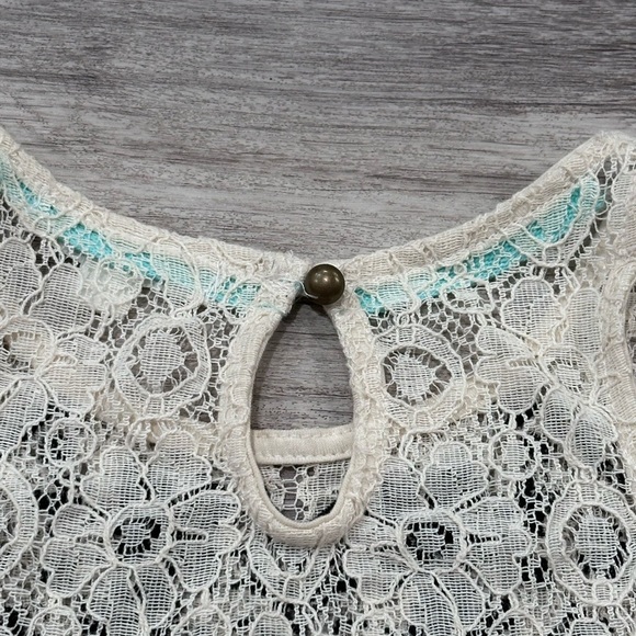 Buckle Chic Lace Fringe Tank Top cotton blend M - Picture 6 of 7